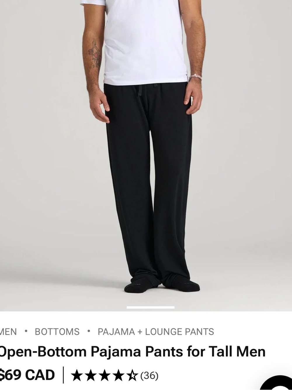 Men's GreenOpen-Bottom Lounge Pants